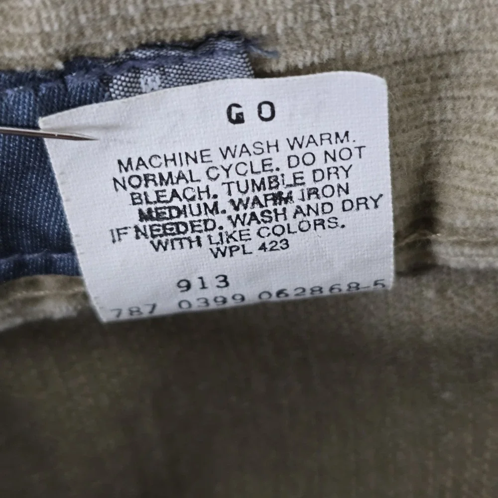 Vintage Levis SilverTab Corduroy Cargo Pants Mens‎ 34x32 Tan Khaki 90s Straight